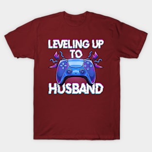 Leveling Up To Husband Video Gamer Funny Gift T-Shirt